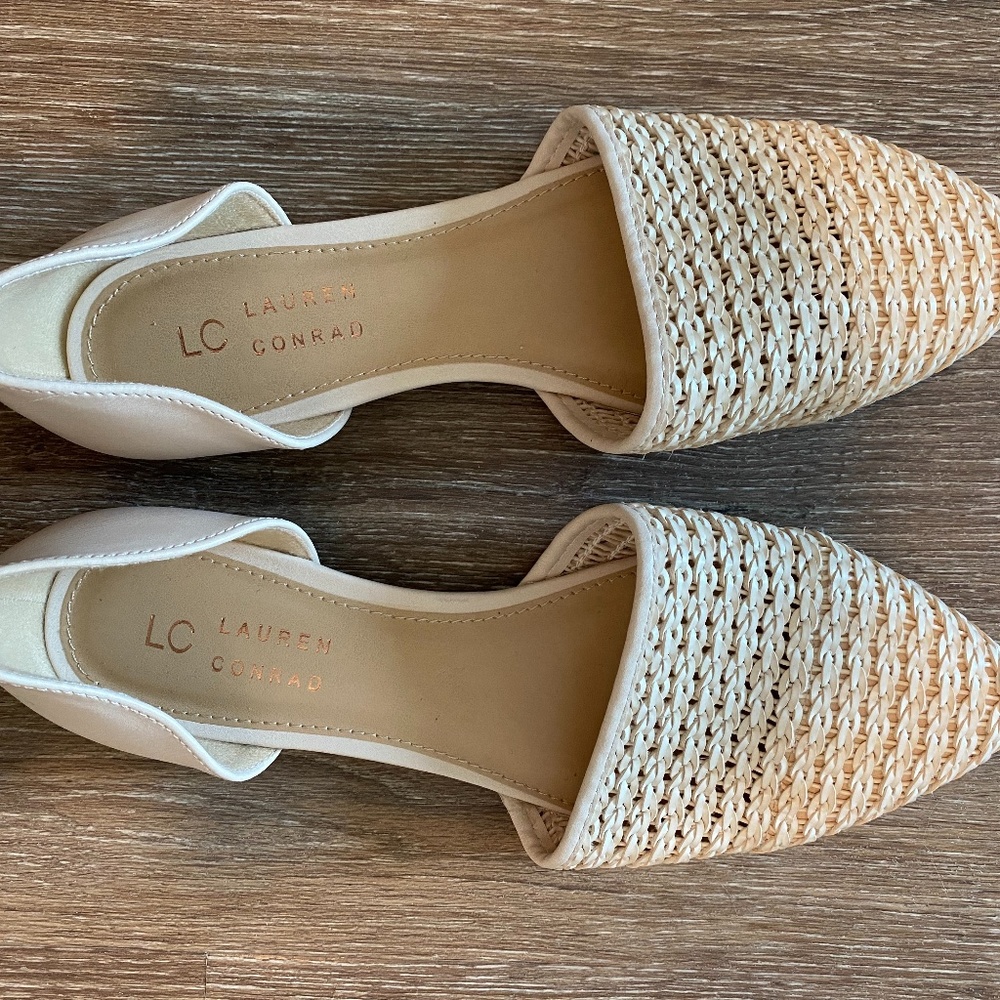 LC Lauren Conrad Woven Ballet Flats Nude
